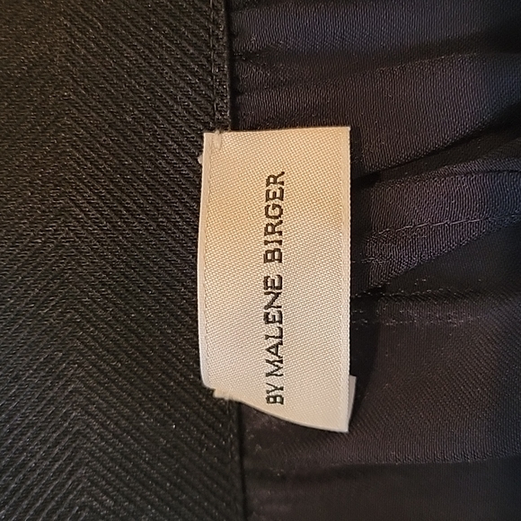 By Malene Birger Navy Black Grosgrain Trim Tapered Leg Party Trousers Pants 40 6 - Picture 9 of 9